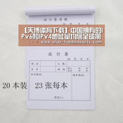 【天博体育下载】中国拥有的IPv6和IPv4地址量均居全球第二(图1) 天博体育官网